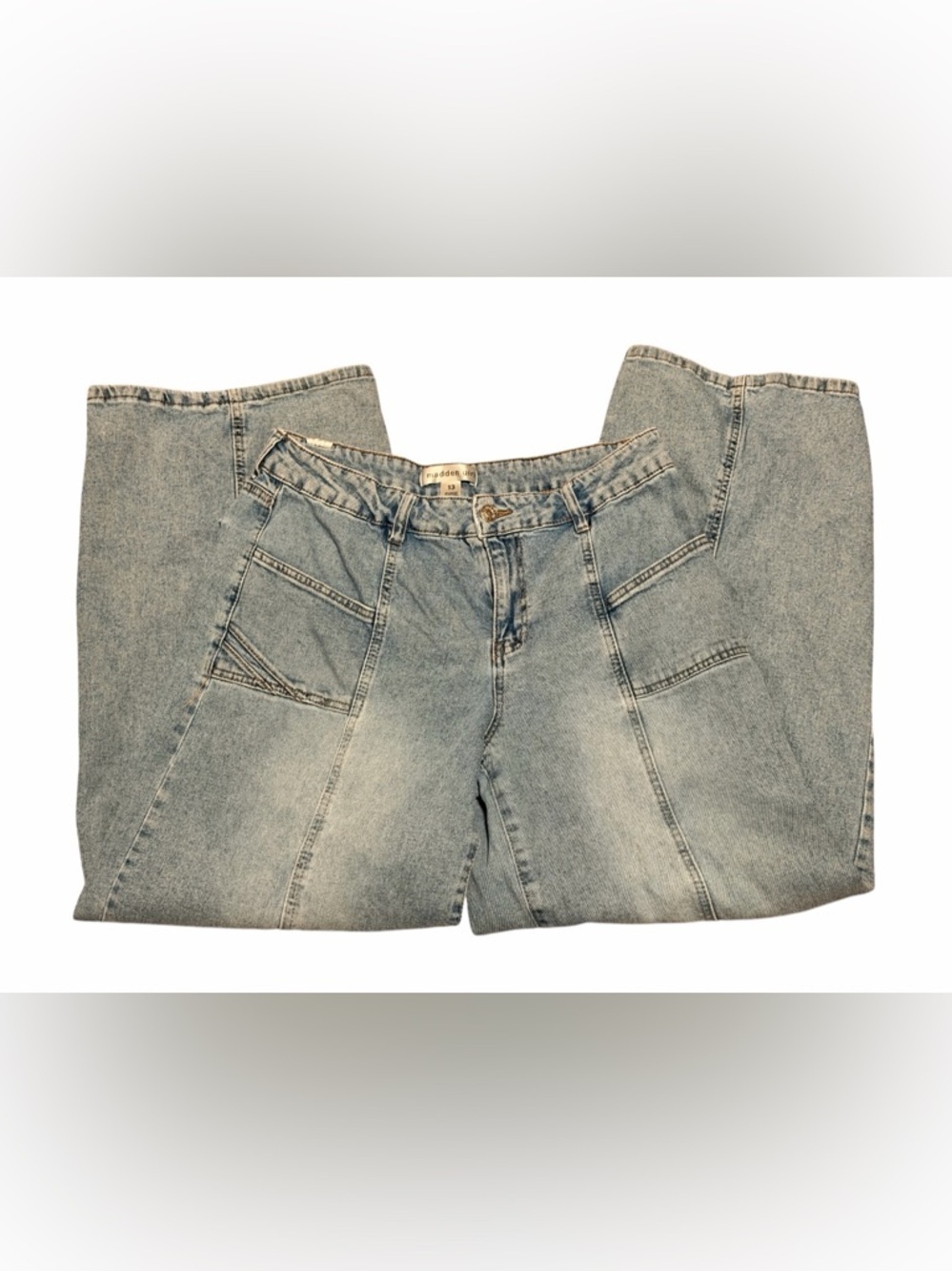 Madden Girl Vintage-Inspired High-Rise Panel Jeans - Light Blue Size 13 Juniors